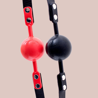 The black & red and black gags with a 48mm silicone ball from House Of Chastity