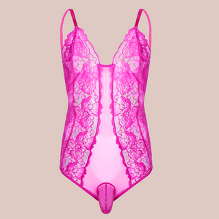 Delicate Lace Body Suit With Penis Sheath