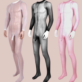 The Full Length Body Stocking shown in the three colours available, white, back and pink.