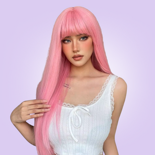 This bubble gum pink wig will create a fun look