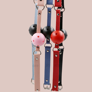 The range of ball gags shown with all colours.
