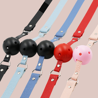 The lightweigtht ball gags shown laid out.