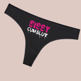 Showing the black version of the Mischievous satin panties from House Of Chastity