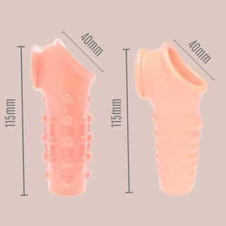 Silicone Penis Enlargement Sleeve With Textured Body