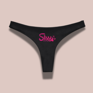 The Mischievous panties in black witth the Sissy XOXO motife