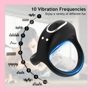 The Vibrating Cock Ring offers 10 vibration frequencies