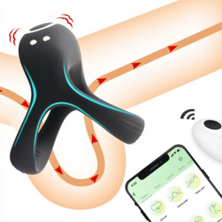 Showing you how the device fits to the body, and that it can be used with a remote control or app.