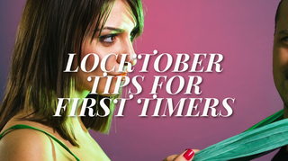 A lady with a scarf around someone's neck and it says Locktober Tips For First Timers