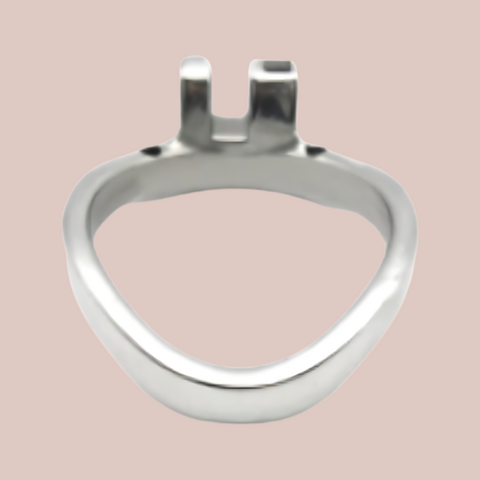 2 Pin Integral Padlock Style Angled  Lock Metal Chastity Device Base Ring