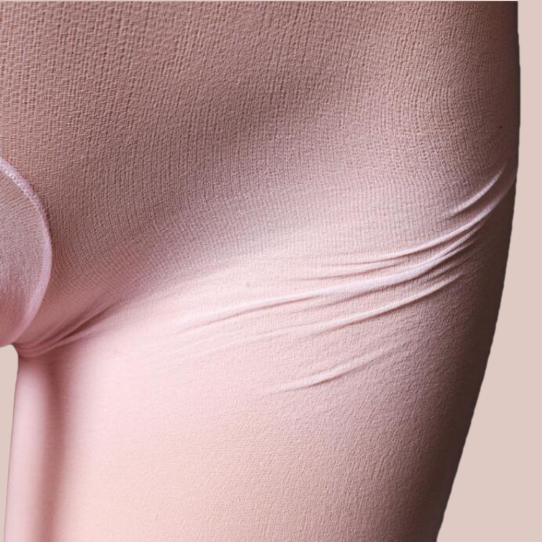 A close up of the bodystocking, it is made from nylon, thick enough not to ladder easily, but still thin enough to get the full feel of being covered neck to ankle in nylon.