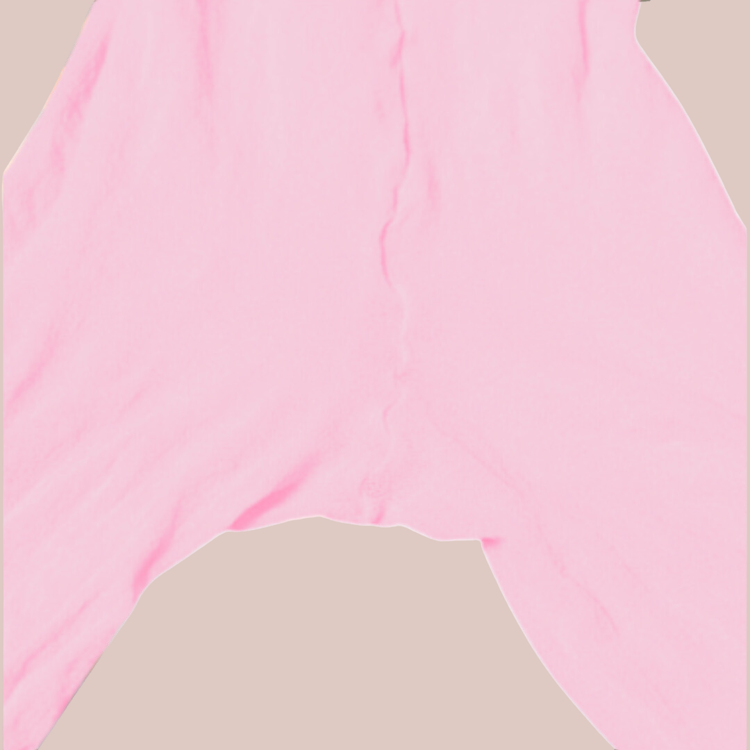 A close up image of the original style crotch, it is close and runs straight across the legs.