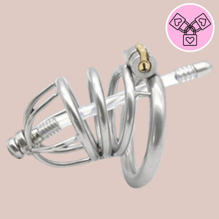 Chaste Bird Standard With Urethral Tube Metal Chastity Device