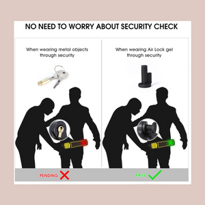 This image shows that these plastic locks allow you to go through metal detectors without detection or embarrassment.