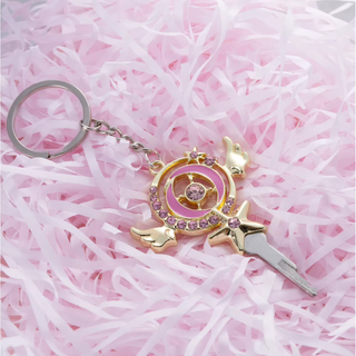 the pendant key shown on a key ring, it can be worn on a necklace or on a key ring.