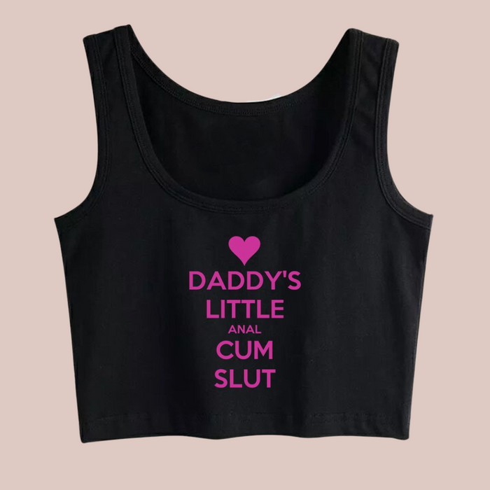 Daddy's Little Anal Cum Slut Crop Top T-Shirt