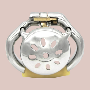 an image of The Enthrallment chastity cage, this is the cage that the base ring is designed to fit.