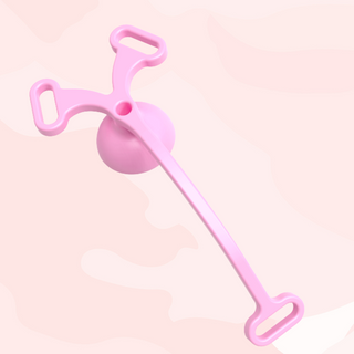 The pink Femme Fantasy cage on its own, you can see the belt loops for attachment, the penis cup and urination hole.