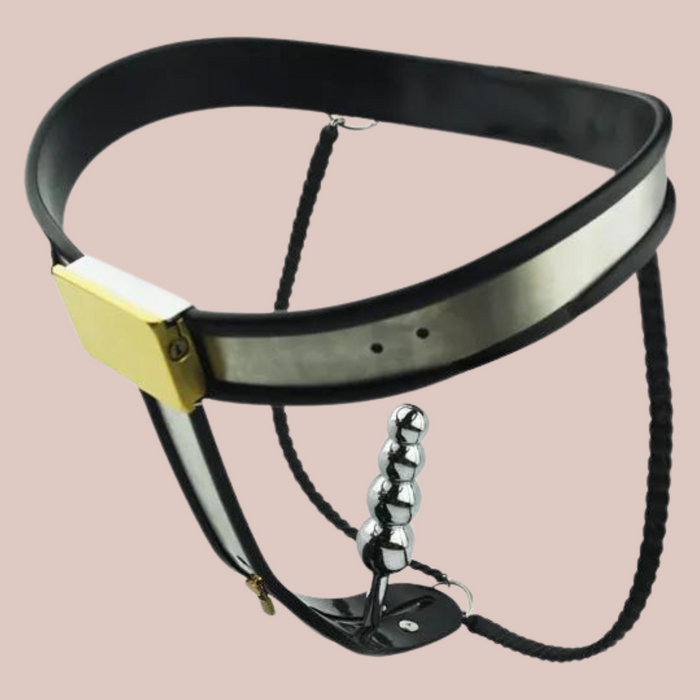 HOC1001 Prison Bird Chastity Belt with Removable Anal Plug