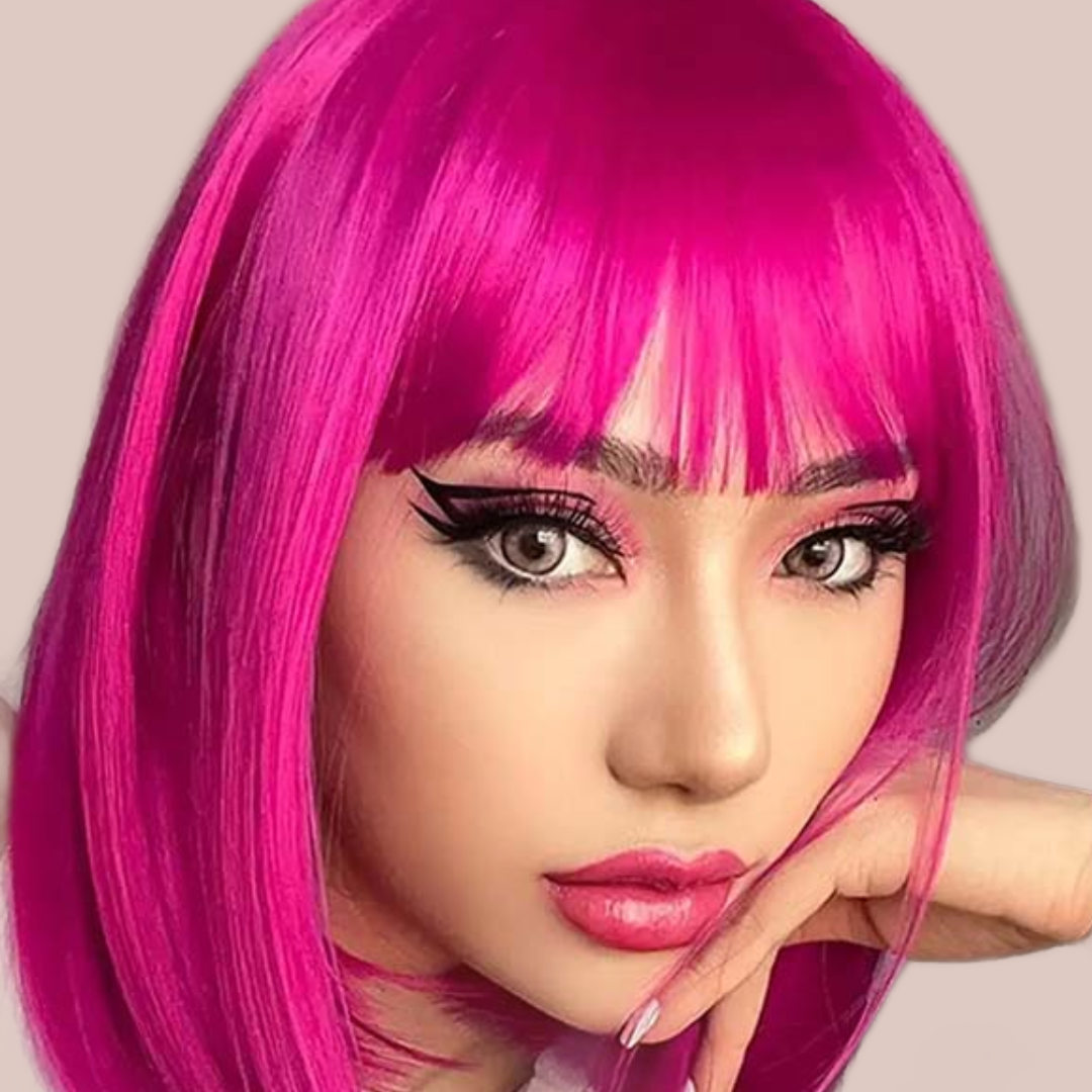 Pink wig look sharp best sale