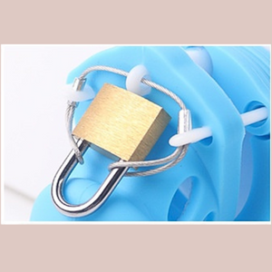 The anti-cheat wire lock is shown here fitted and a padlock locking it in place.