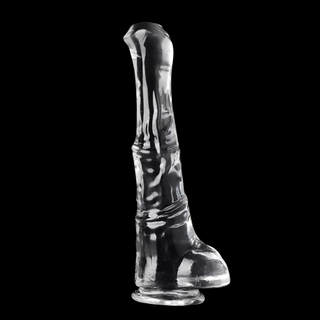 The XL size dildo on a black background
