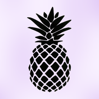 The temporary tattoo shown on a purple background