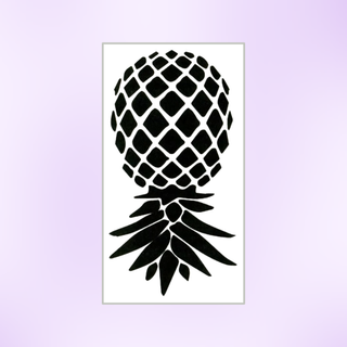 The upside down pineapple tattoo shown on its white background