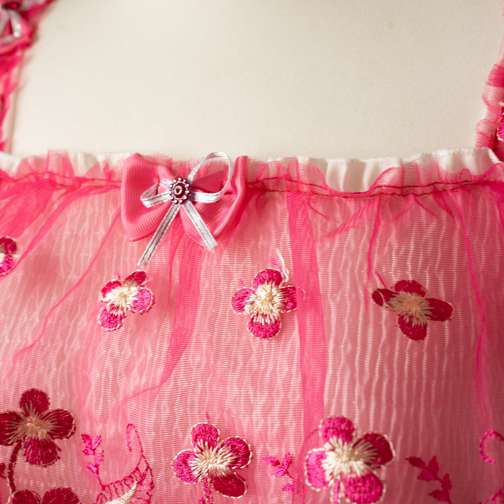 A close up of one of the decorative bows.