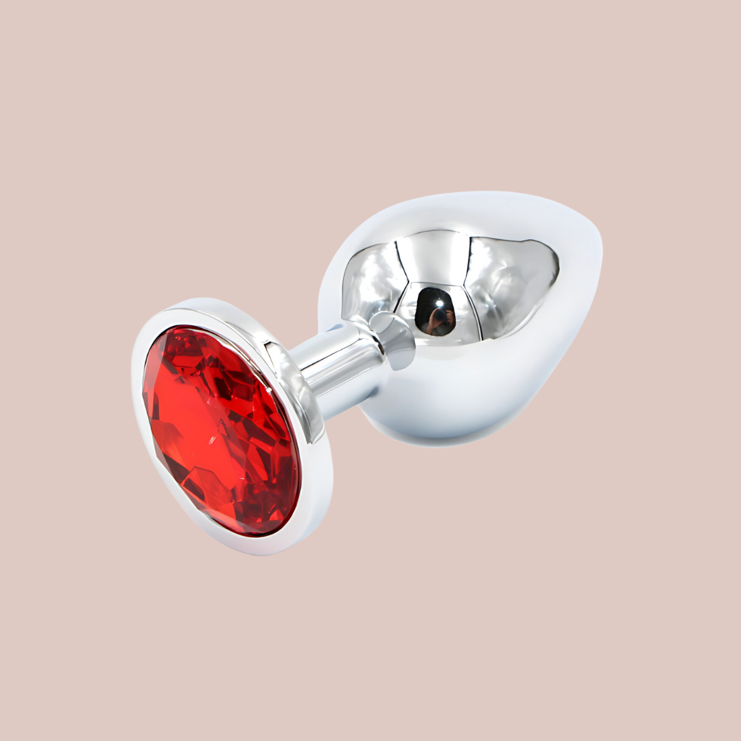 The Jewelled butt plug shown here in red