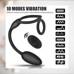 There are 10 different modes of vibration available for the cock ring and anal plug.