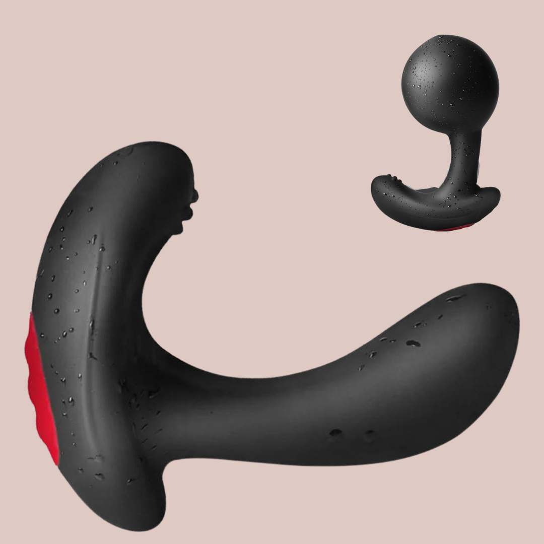a close up view of the inflating plug, it is shown at the bottom deflated and in the top right inflated. the item is waterproof.