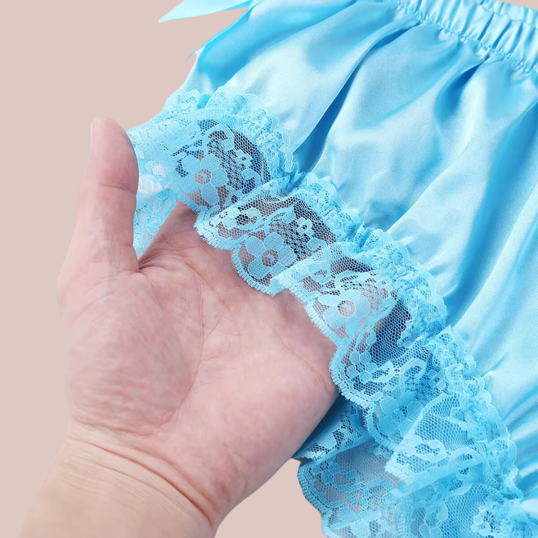 A close up of the lace detailing