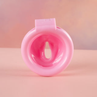 A view of the back of the Sissy Pussy II Chastity Cage.