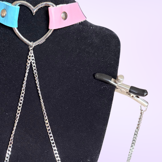 A close up of the adjustable nipple clamp