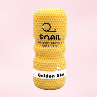 A close up view of the Golden Star masturbator