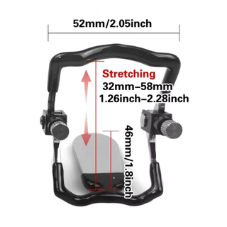 The full dimensions of the adjustable mouth gag