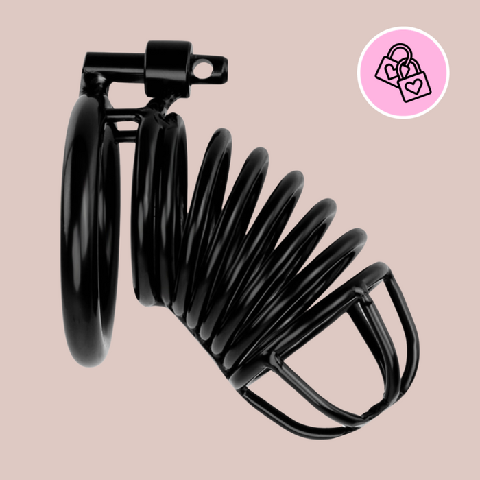 The Black Coil Chastity Cage