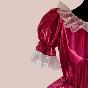 A close up of the full ruched sleeve of The Tammy dress from House Of Chastity