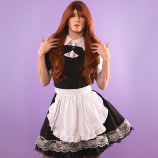 The dress has decorative stitching to the chest.