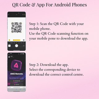 The QR code and instructions for downloading the Android App.