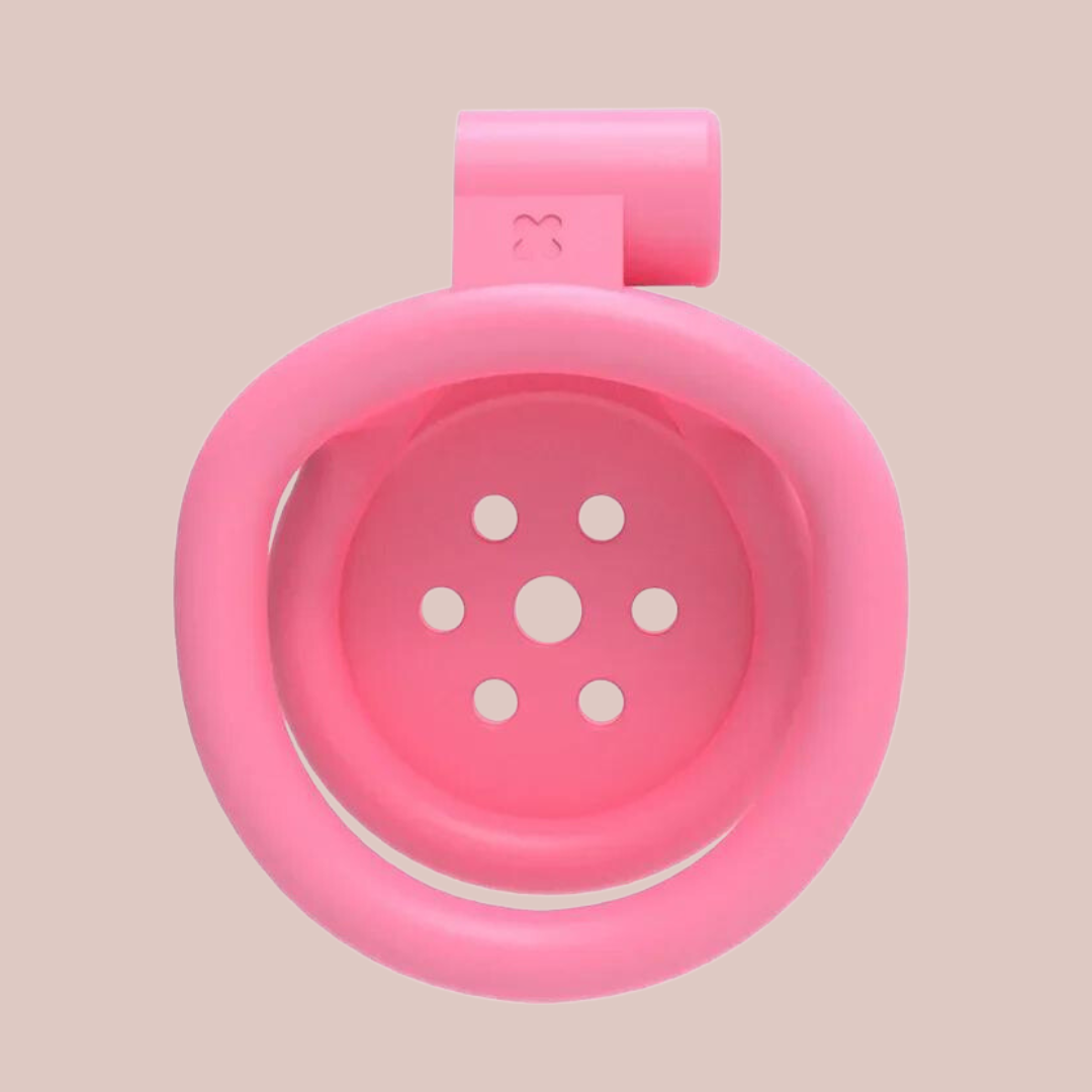 The Flat Gatling Pink Chastity Cage