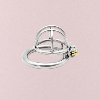 The Lock Up Nub sitting on its base ring fully assembled in front of a pink background