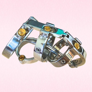 A side view of the The Nyx fully assembled and shown on a soft pink background