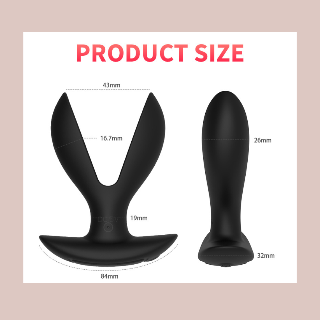 The dimensions of the Vibrating Wide Arm Anal Plug