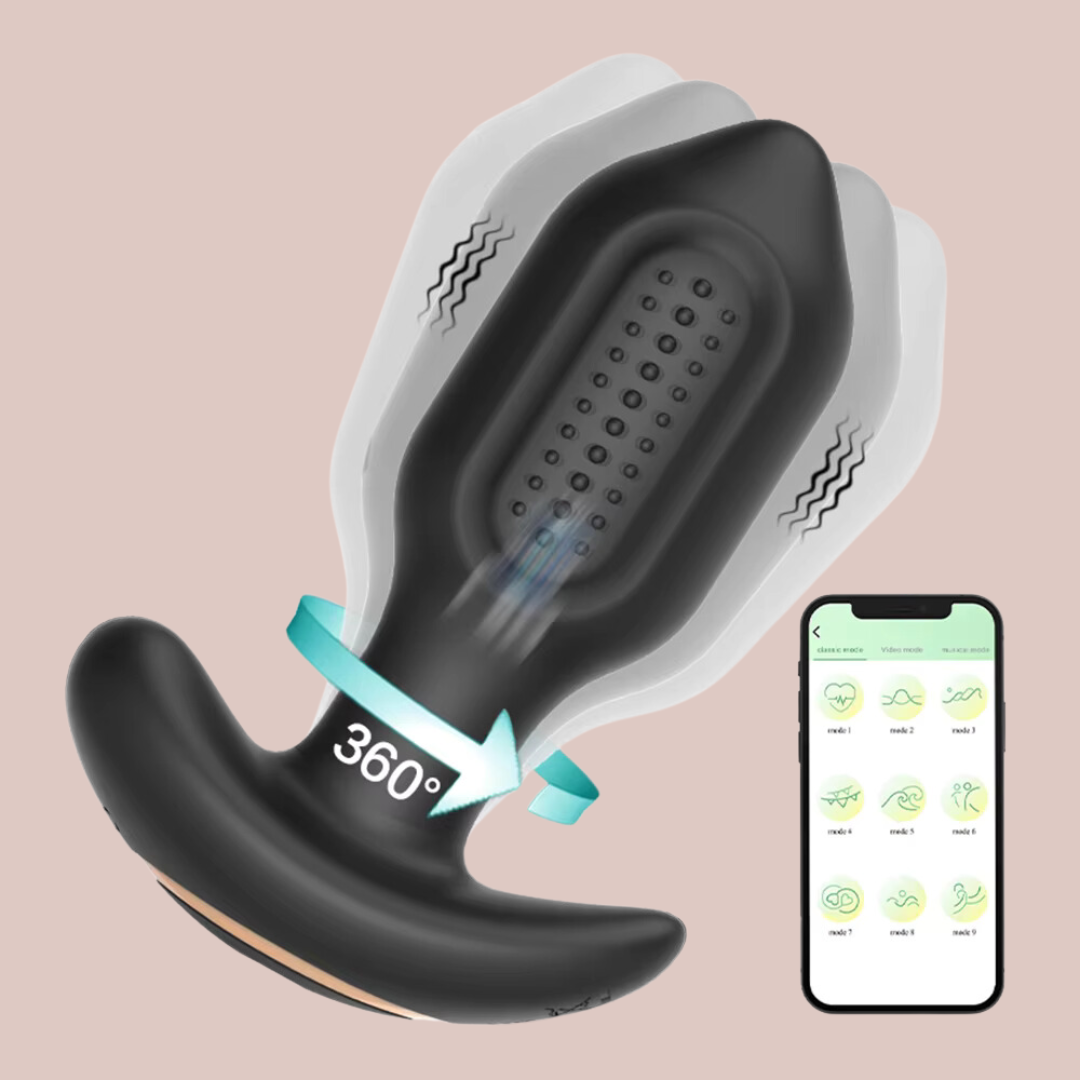 The anal plug can be controlled via an app and offers 360 degree rotation