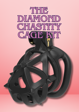 The Diamond Chastity Cage shown being assembled