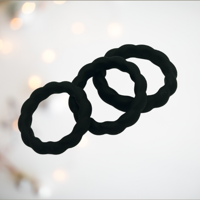 Black Silicone Cock Ring Set